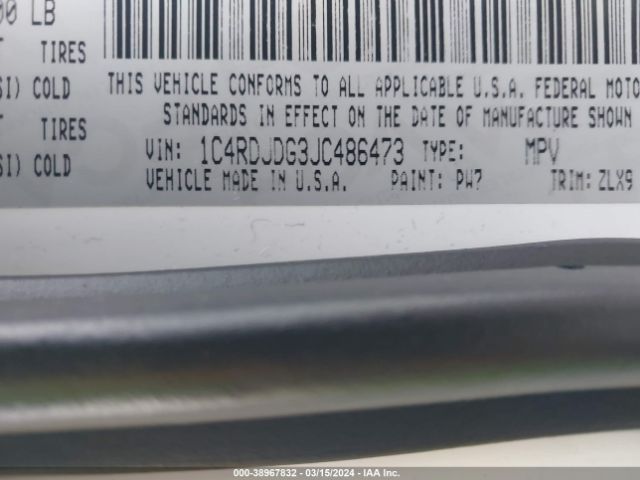 1C4RDJDG3JC486473 Dodge Durango Gt Awd