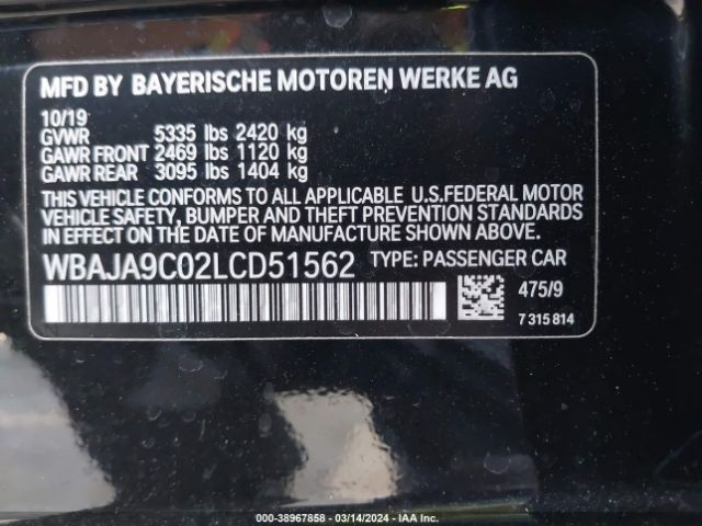 WBAJA9C02LCD51562 BMW 530e Iperformance