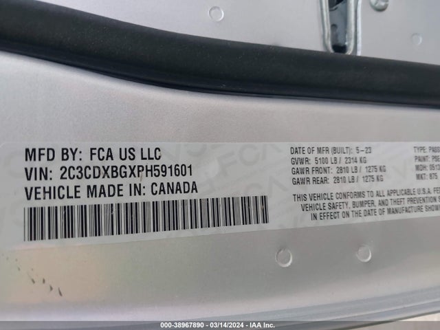 Dodge Charger Sxt 2023 2C3CDXBGXPH591601 Image 9