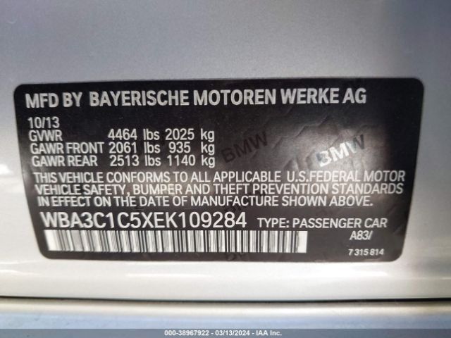 WBA3C1C5XEK109284 BMW 328I