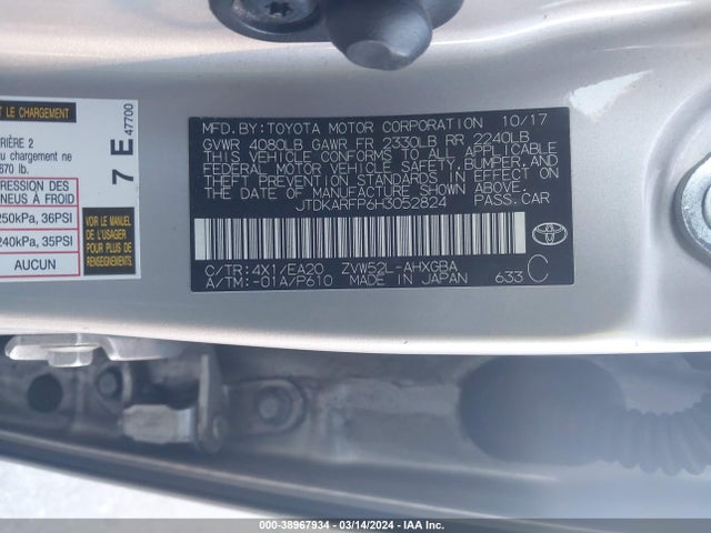 Toyota Prius Prime Premium 2017 JTDKARFP6H3052824 Image 9
