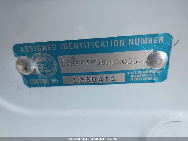 Honda CIVIC EX 2021 19XFC1F38ME203322 Image 9