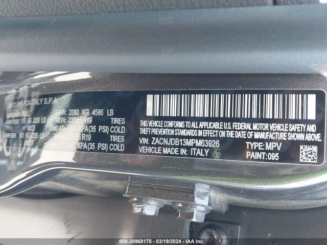 ZACNJDB13MPM63926 Jeep Renegade 80th Anniversary 4x4