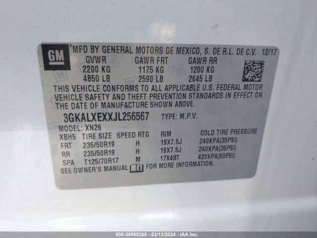 3GKALXEXXJL256567 GMC Terrain Denali