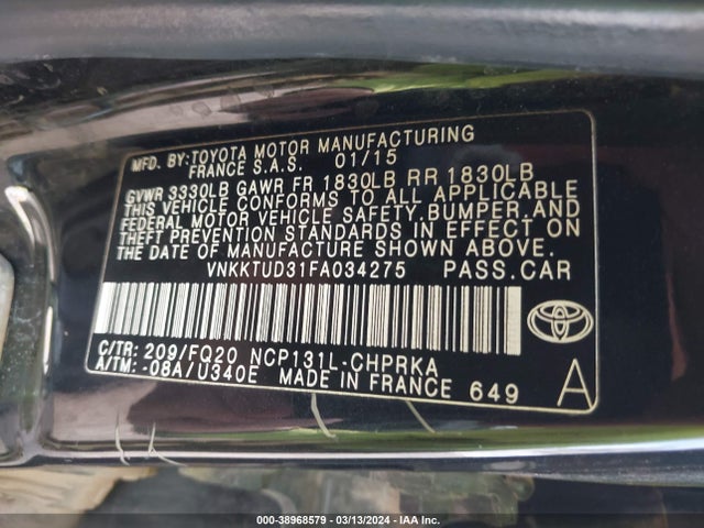 Toyota YARIS L 2015 VNKKTUD31FA034275 Image 9