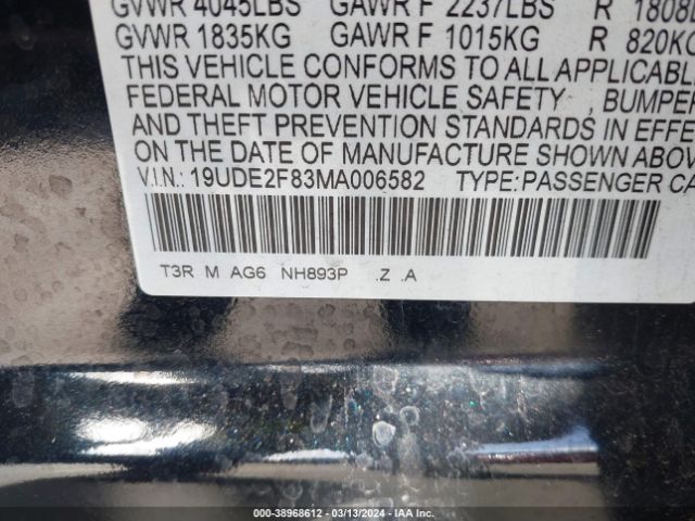 19UDE2F83MA006582 Acura Ilx Premium   A-spec Packages/technology   A-spec Packages