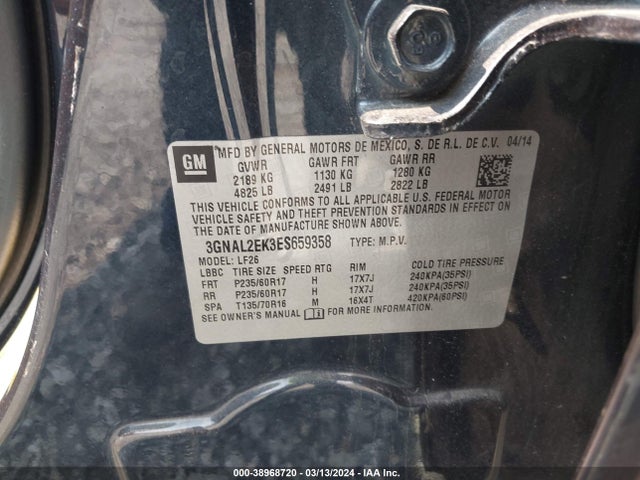 Chevrolet Captiva Sport 2ls 2014 3GNAL2EK3ES659358 Image 9
