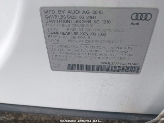 2016 AUDI Q5 WA1L2AFP6GA007485 Photo 8