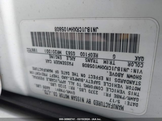 JN1BJ1CRXHW105808 Nissan Rogue Sport Sv