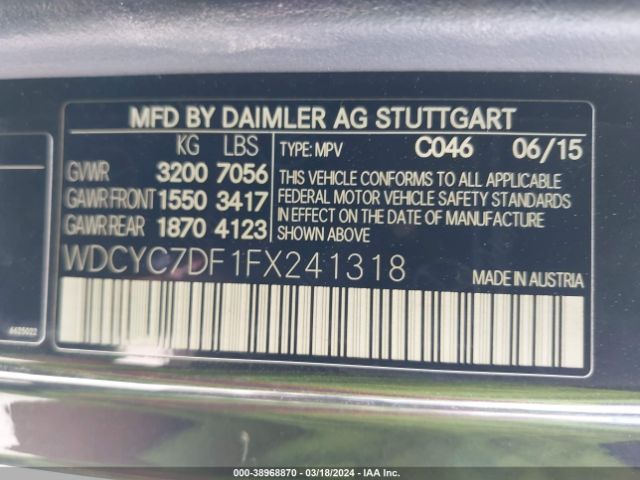 2015 MERCEDES-BENZ G 63 AMG WDCYC7DF1FX241318 Photo 8