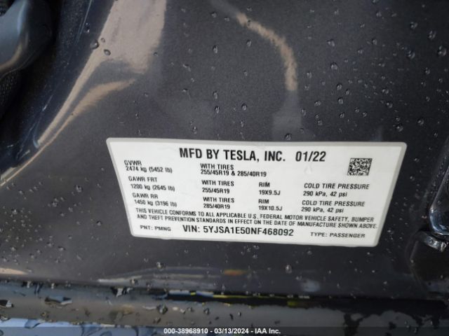 5YJSA1E50NF468092 Tesla Model S Dual Motor All-wheel Drive