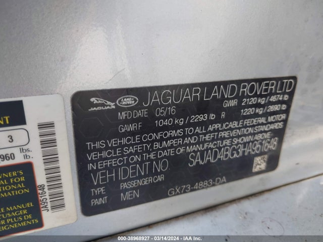 2017 JAGUAR XE SAJAD4BG3HA951648 Photo 8