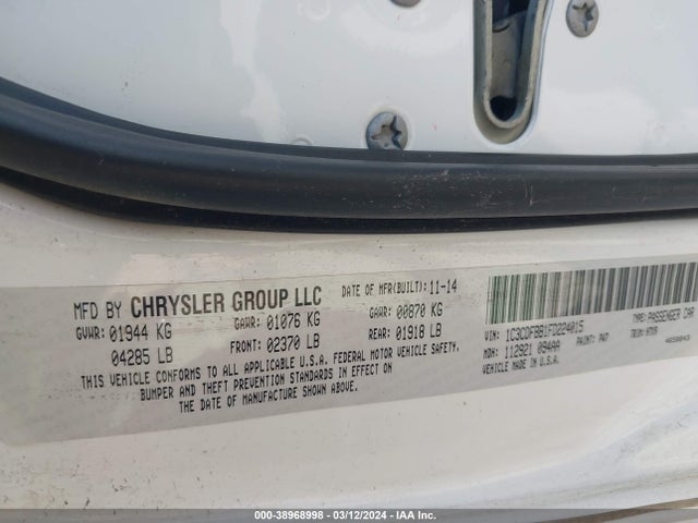 Dodge DART SXT 2015 1C3CDFBB1FD224015 Image 9