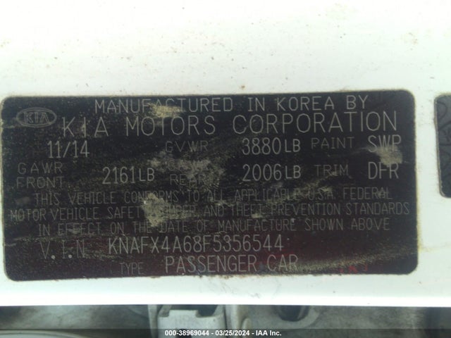 KIA FORTE LX 2015 KNAFX4A68F5356544 Image 9