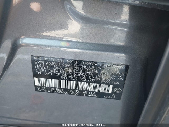 Lexus IS 250 2014 JTHBF1D27E5037337 Image 9