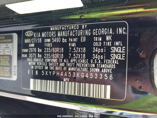 KIA Sorento 3.3l Ex 2019 5XYPH4A53KG453356 Image 9