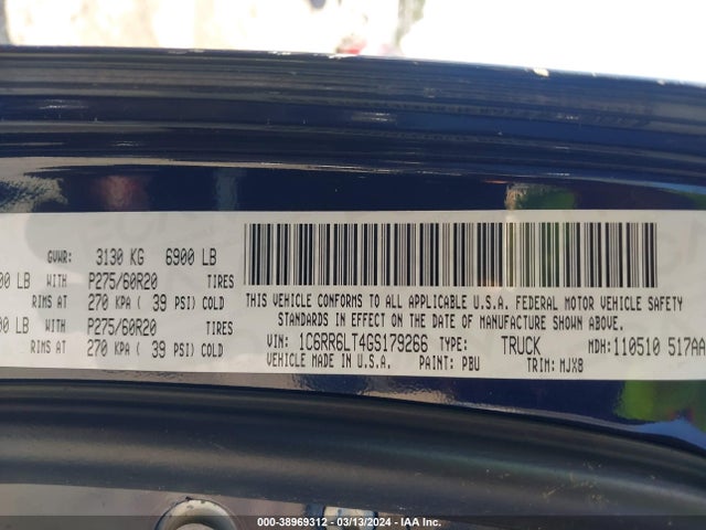 RAM 1500 Big Horn 2016 1C6RR6LT4GS179266 Image 9