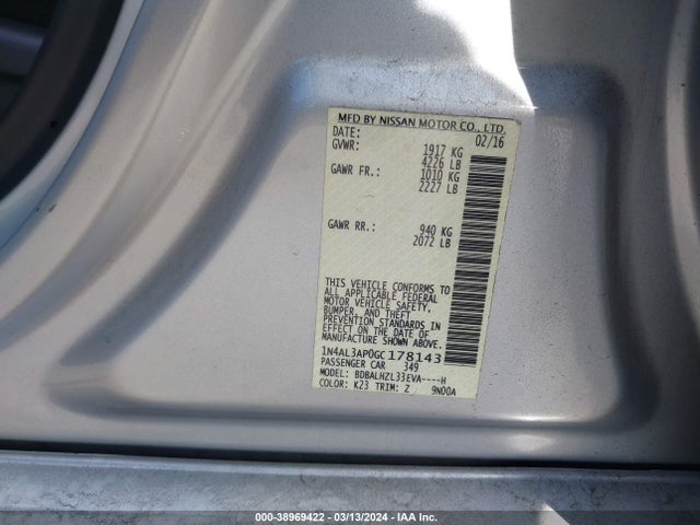 Nissan Altima 2.5 Sr 2016 1N4AL3AP0GC178143 Image 9