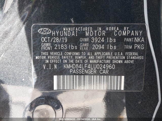 Hyundai mpi nu 2020 KMHD84LF4LU024960 Image 22