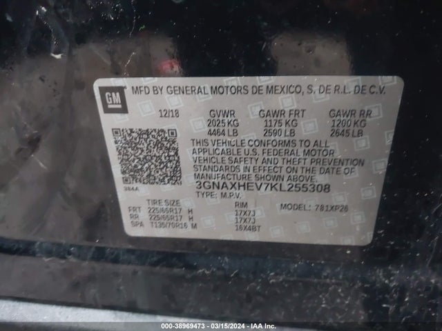 Chevrolet EQUINOX LS 2019 3GNAXHEV7KL255308 Image 9
