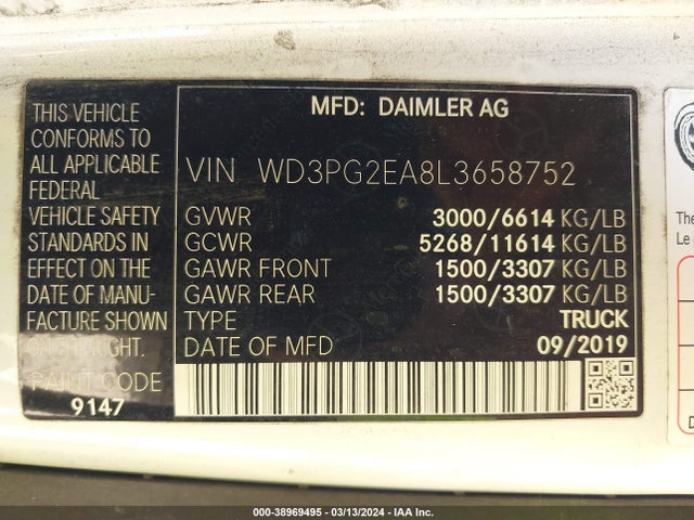 WD3PG2EA8L3658752 Mercedes-Benz Metris