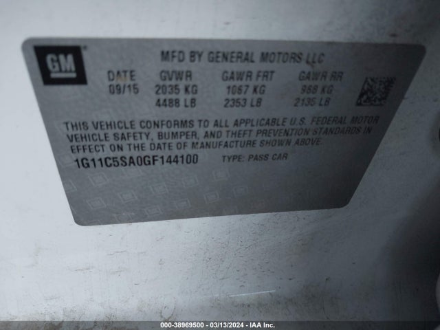 Chevrolet Malibu Limited Lt 2016 1G11C5SA0GF144100 Image 9