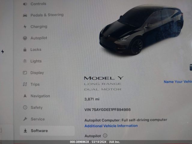 7SAYGDEE1PF894986 Tesla Model Y Awd/long Range Dual Motor All-wheel Drive