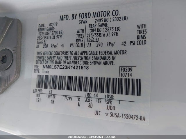 Ford Transit Connect Xl 2019 NM0LS7E23K1421618 Image 9