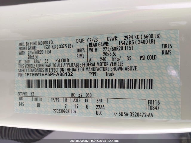 Ford F-150 Xl 2023 1FTEW1EP5PFA88132 Image 9