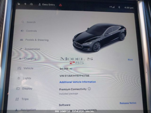 5YJSA1H11EFP43798 Tesla Model S P85