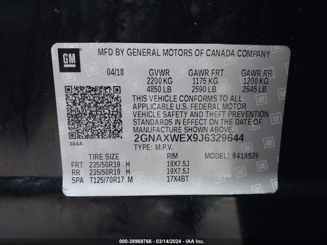 Chevrolet Equinox Premier 2018 2GNAXWEX9J6329644 Image 9