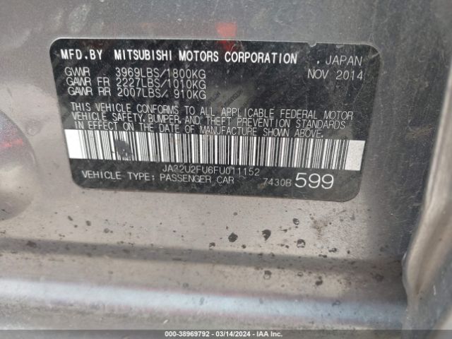 JA32U2FU6FU011152 Mitsubishi LANCER ES