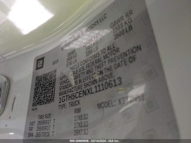1GTH5CENXL1110613 GMC CANYON SLE