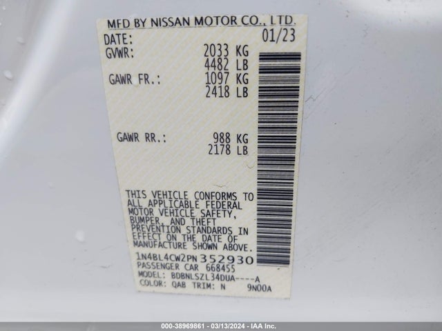 Nissan Altima Sr Intelligent Awd 2023 1N4BL4CW2PN352930 Image 9