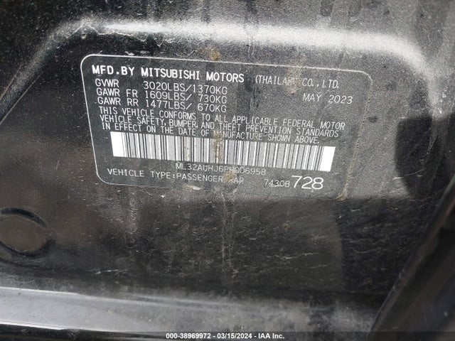 ML32AUHJ6PH006958 Mitsubishi MIRAGE ES