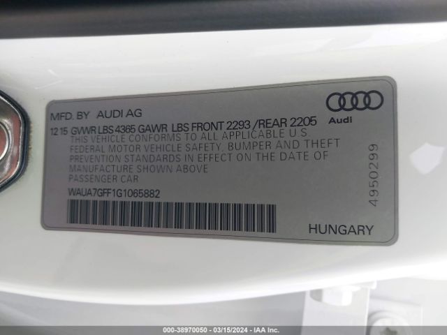 WAUA7GFF1G1065882 Audi A3 1.8t Premium