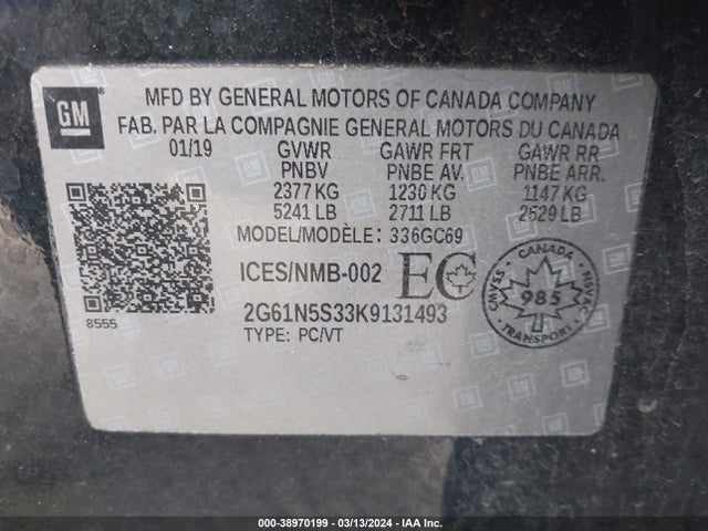 2G61N5S33K9131493 Cadillac XTS LUXURY