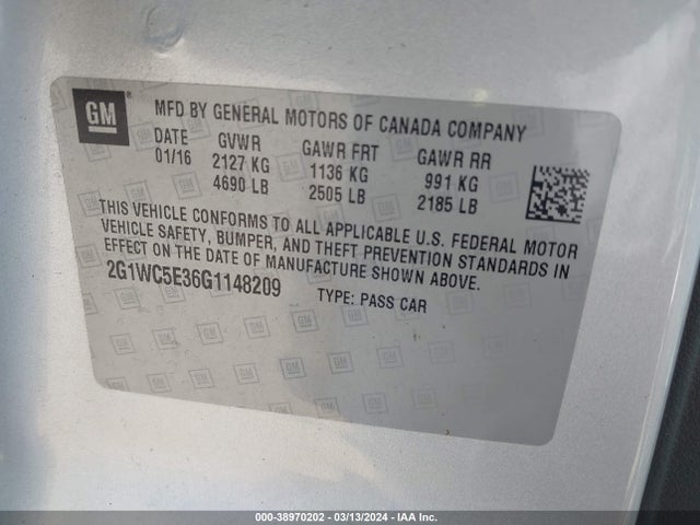 Chevrolet Impala Limited Ltz 2016 2G1WC5E36G1148209 Image 9