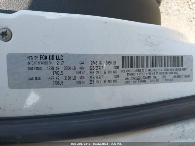 2C4RDGEG5HR700933 Dodge Grand Caravan Gt