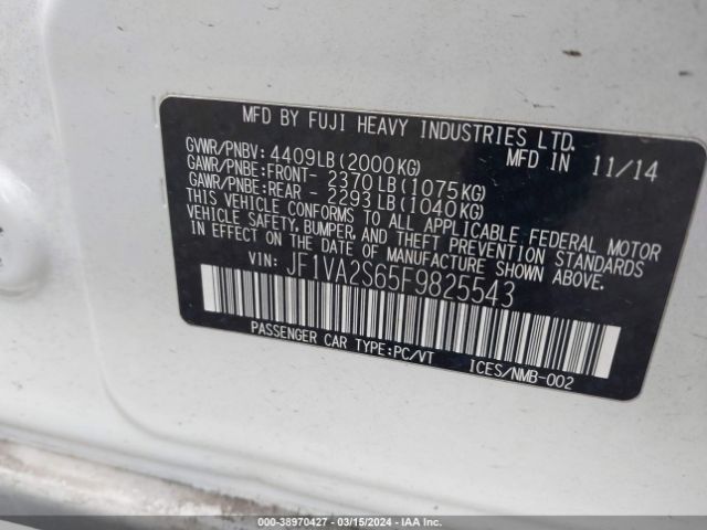 JF1VA2S65F9825543 Subaru Wrx Sti Limited
