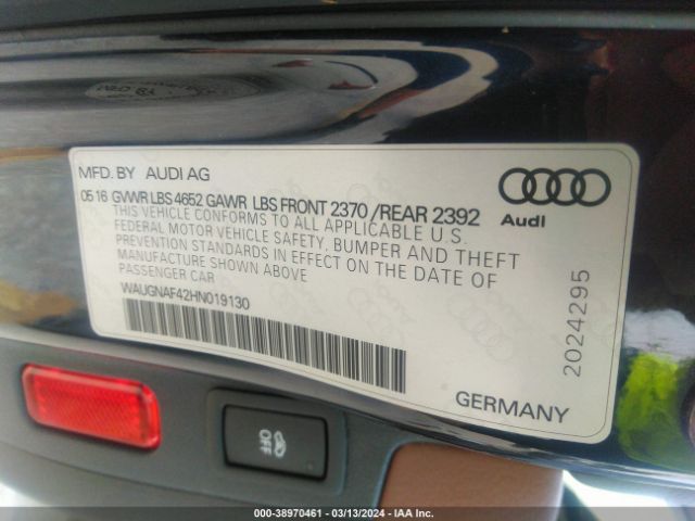 WAUGNAF42HN019130 Audi A4 2.0t Premium