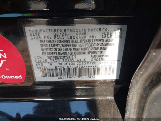 3N1AB8CV2MY247877 Nissan Sentra Sv Xtronic Cvt