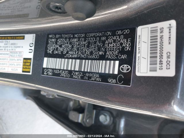 JTDKAMFP7M3166800 Toyota Prius Prime Xle