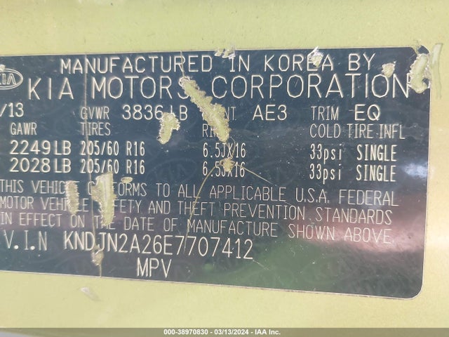 KIA Soul 2014 KNDJN2A26E7707412 Image 9