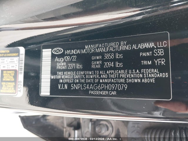 Hyundai ELANTRA SEL 2023 5NPLS4AG6PH097079 Image 9
