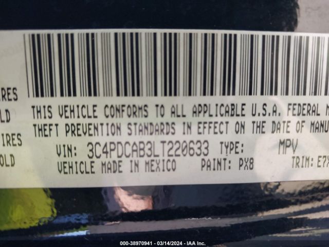 3C4PDCAB3LT220633 Dodge Journey Se Value