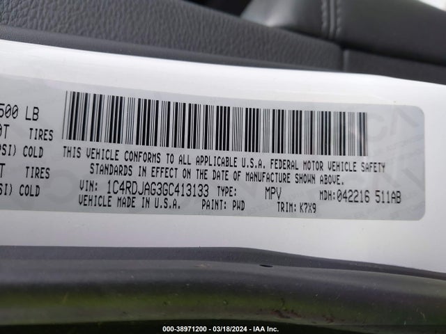 Dodge Durango Sxt 2016 1C4RDJAG3GC413133 Image 9