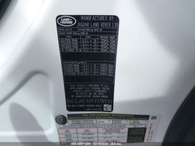 SALEJ6EX6P2219533 Land Rover Defender 90 S