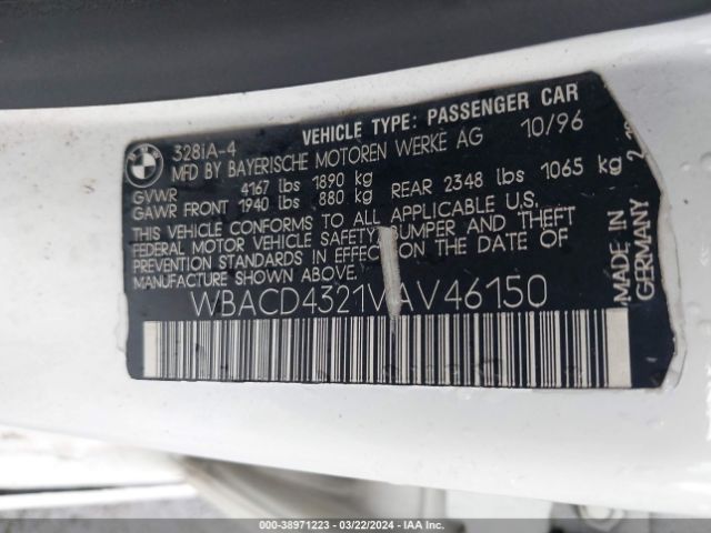1997 BMW 328I WBACD4321VAV46150 Photo 8