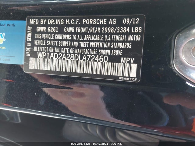 2013 PORSCHE CAYENNE WP1AD2A28DLA72460 Photo 8